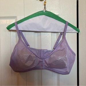 Savage X Fenty sheer purple lavender lilac sparkle holographic bralette